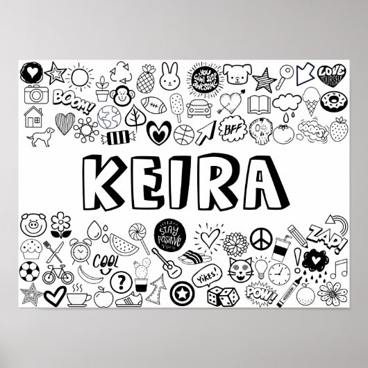 Poster 'KEIRA' Couleur-it-Yourself Outline Design (Devant)