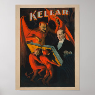 Poster Kellar Devil et les démons avec l'affiche du livre