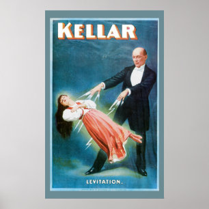 Poster Kellar ~ Levitation Magicien Magicien Magicien Vin