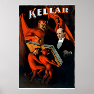 Poster Kellar Lit avec le Diable 1894 Style Vintage