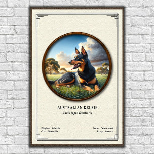 Poster Kelpie australien Série de zoologie