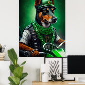 Poster Kelpie australienne conduite vélo St. Patrick's Da (Bureau à domicile)