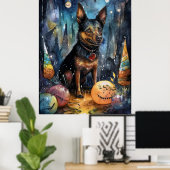 Poster Kelpie australienne d'Halloween avec la peur Citro (Bureau à domicile)