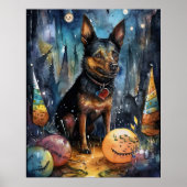 Poster Kelpie australienne d'Halloween avec la peur Citro (Devant)
