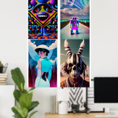 Poster Ken Gage 4-in-1 Pop Art Series A (Bureau à domicile)