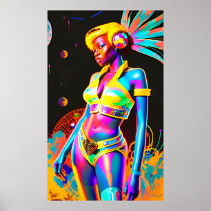 Poster Ken Gage Afrofuturisme Deux Pop Science-Fiction