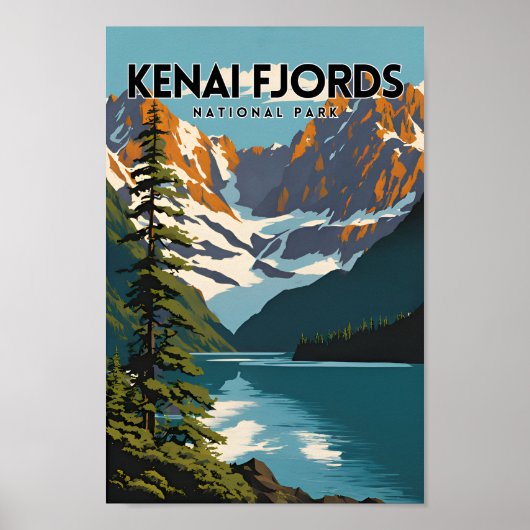 Poster Kenai Fjords National Park Travel (Devant)