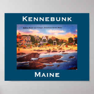 Poster Kennebunk Beach, Maine Cottages Vintages Photo