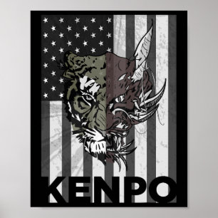 Poster Kenpo Karate Arts martiaux Drapeau américain Homme