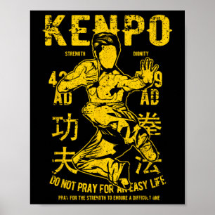 Poster Kenpo Karate Martial Arts Retro Vintage désorganis