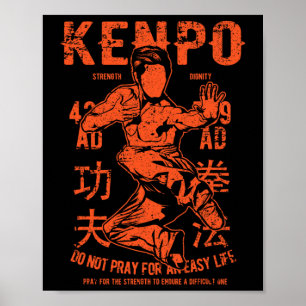 Poster Kenpo Karate Martial Arts Vintage Retro Style Dist