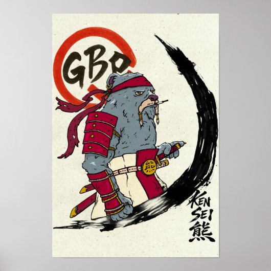 Poster Kensei Bear Scroll (Devant)