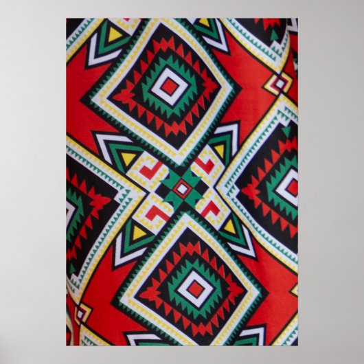 Poster Kente Geometric Tapestry (Devant)