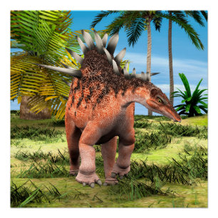 Poster Kentrosaurus Dinosaure Jungle Art Préhistorique