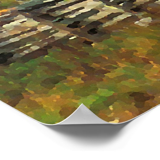 Poster Kentucky Country Cabine Automne saison Aquarelle A (Coin)