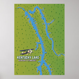 Poster Kentucky Lake USA MAp