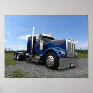Poster Kenworth - Modèle "Red Hot & Blue"