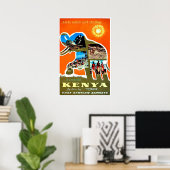 Poster Kenya, Afrique, faire un rendez-vous avec le solei (Bureau à domicile)