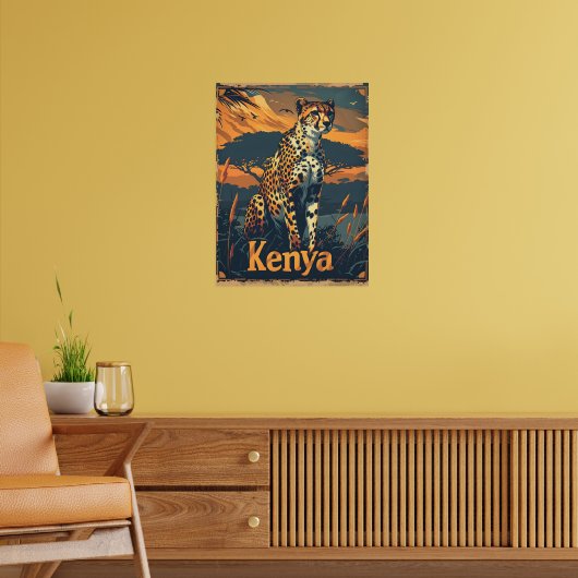 Poster Kenya Cheetah Vintage (Salon 2)