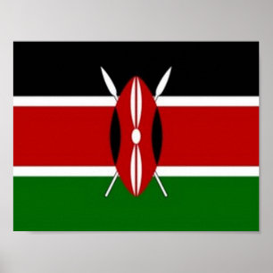 Poster Kenya - Flag -