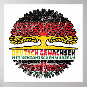 Poster Kenya Kenyan Allemand Allemagne Arbre Racine