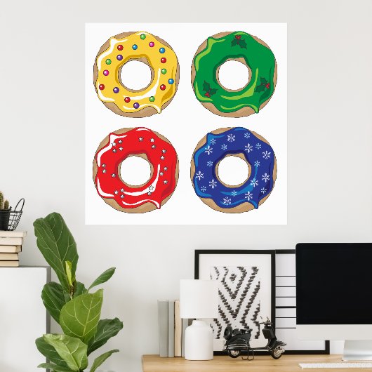 Poster kerstdonuts (Thuiskantoor)