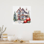 Poster kersthuis (Keuken)