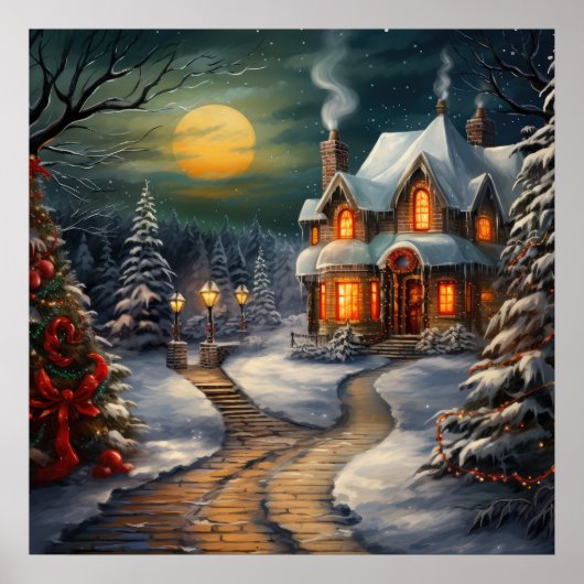 Poster kersthuis (Voorkant)