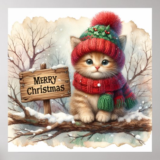 Poster kerstKat (Voorkant)