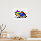 Poster Kerstman slee (Keuken)