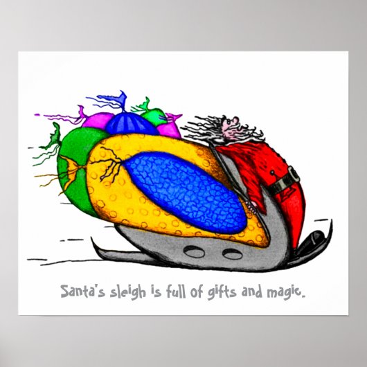 Poster Kerstman slee (Voorkant)