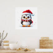 Poster kerstpinguïn (Keuken)
