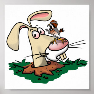 Poster Kestrel et lapin