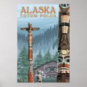 Poster Ketchikan, Alaska - Saxman Totem Village (Devant)