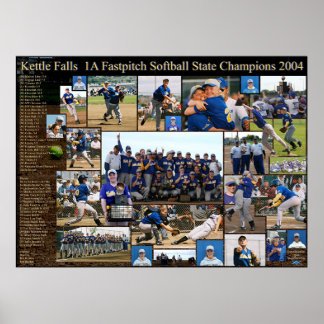 Poster Kettle Falls 1A Champions de l'État de Fastpitch