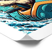 Poster Kewl Beans - Chat Cool avec lunettes de soleil sur (Coin)