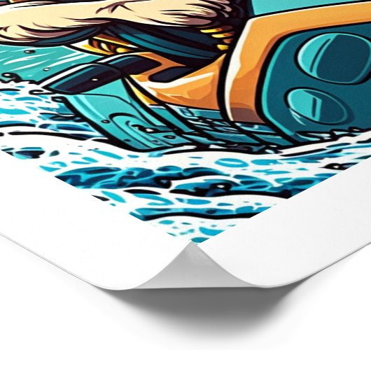 Poster Kewl Beans - Chat Cool avec lunettes de soleil sur (Coin)