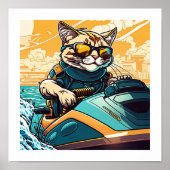 Poster Kewl Beans - Chat Cool avec lunettes de soleil sur (Devant)