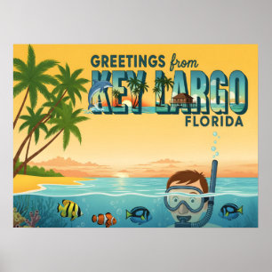 Poster Key Largo Floride – Vacances Tropicales