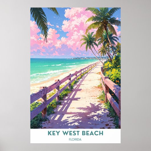 Poster Key West Beach, Floride (Devant)
