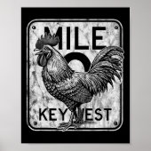 Poster Key West Florida Chicken Retro Mile 0 Rooster Dist (Devant)
