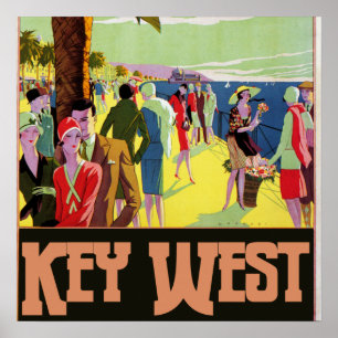 Poster Key West Florida Travel Vintage Artwork