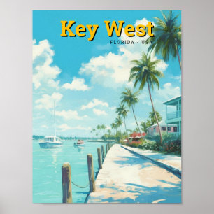 Poster Key West Florida USA Vintage voyage d'art