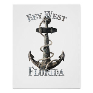 Poster Key West Florida Vacation Nautique Ancre voile