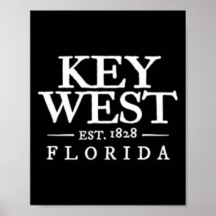 Poster Key West Floride Jeté Lettre Garçons Filles Hommes