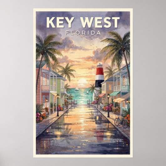 Poster Key West Floride Voyage Vintage (Devant)