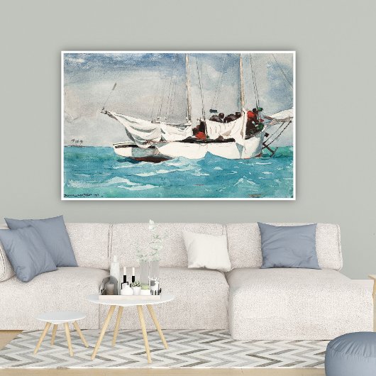 Poster Key West, Hauling Ancre, Winslow Homer Marine Art
