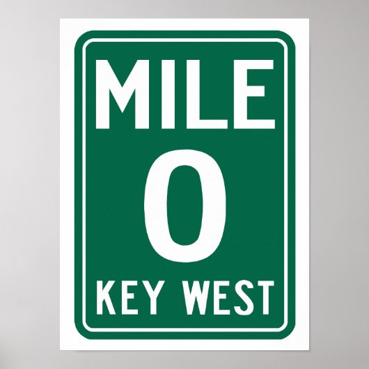 Poster Key West Mile 0, Floride États-Unis (Devant)