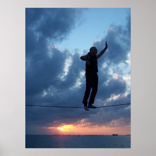 Poster Key West Tightrope Walker au coucher du soleil (Devant)