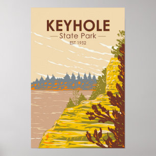 Poster Keyhole State Park Wyoming Carte postale Vintage